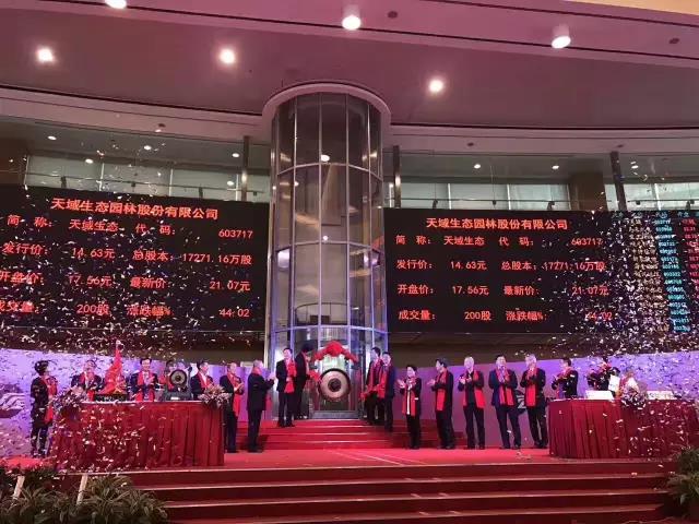 硅谷天堂所投企業天域生態（603717）登陸上交所